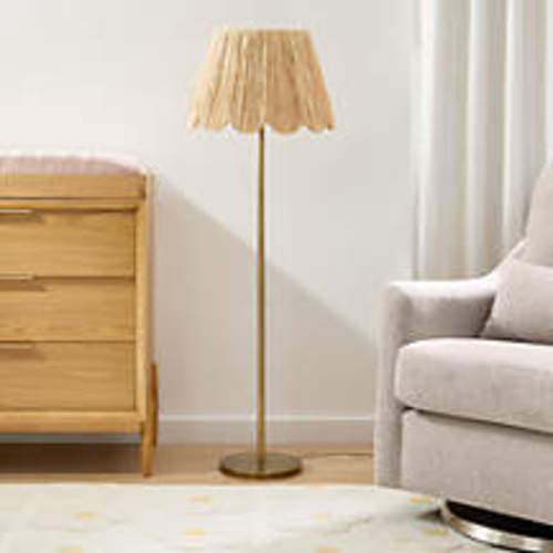Greta Scalloped Raffia Floor Lamp