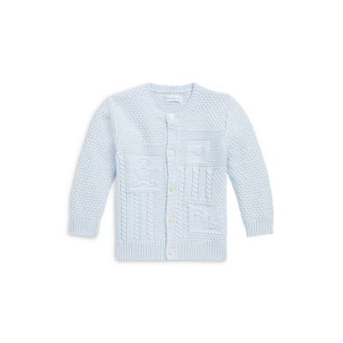 Boys' Contrast Knit Organic Cotton Cardigan - Baby