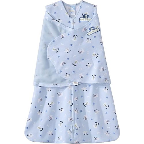 HALO 100% Cotton Sleepsack Swaddle Wearable Blanket, Blue Pup Pals, Small