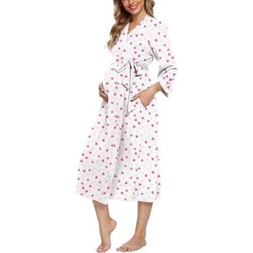 Women's Maternity Sleepwear,Labor/Delivery/Nursing/Hospital Nightgown Kimono Robes Long Pregnancy Loungewear