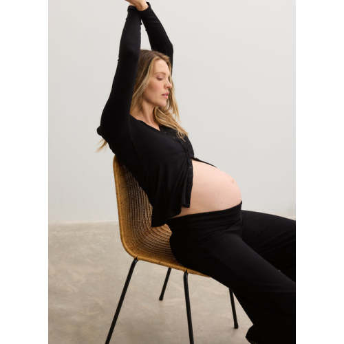 The Softest Rib Nursing Cardigan - Black, Size Small