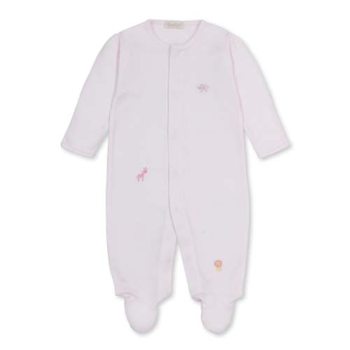 SCE Jungle Hang Out Pink Hand Emb. Stripe Footie