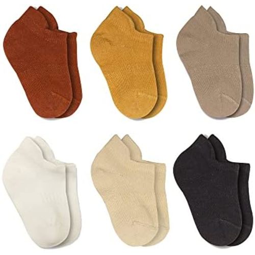 bistyle Baby Grip Ankle Socks 6 Pairs | Newborn Infant Toddlers Socks Seamless Cotton | Kids Boys Girls Ankle Socks