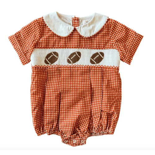 Burnt Orange Gingham Football Noah Bubble