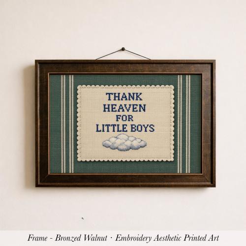 Thank Heaven For Little Boys Print ∙ Vintage Nursery Wall Art - 1836