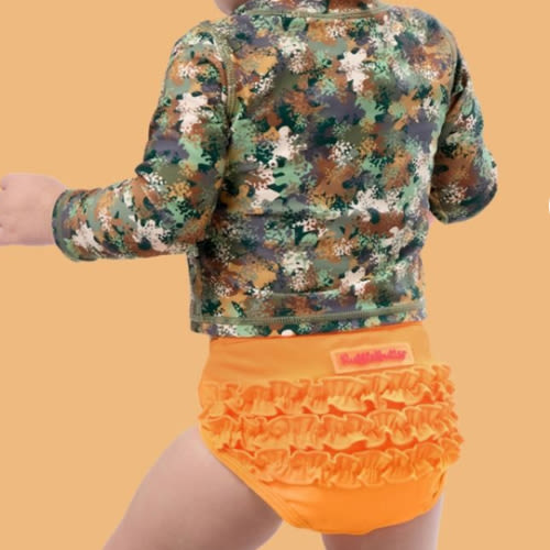 Long Sleeve Zipper Rash Guard 2-Piece | RuffleButts & RuggedButts