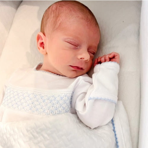 Essentials Smocked Gown with Blue Trim – Magnolia Baby