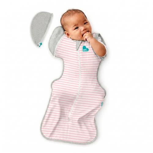 Love to Dream Swaddle Up Transition Swaddle, Patented Zip-Off Wings, Gently Help Baby Transition from Being Swaddled to Arms Free When Showing Signs of Rolling, 1.0 TOG, 13-19 lbs, Pink