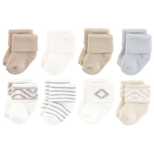 Hudson Baby Cotton Rich Newborn and Terry Socks, Cream, 6-12 Months