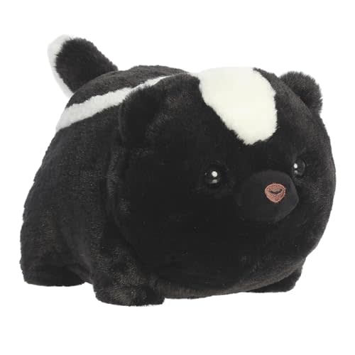 Aurora® Adorable Spudsters™ Scooter Skunk™ Stuffed Animal - Round Shape Makes for Comforting Cuddles - Perfect for Kids All Ages and Animal Loving Adults - Black 10.5 Inches