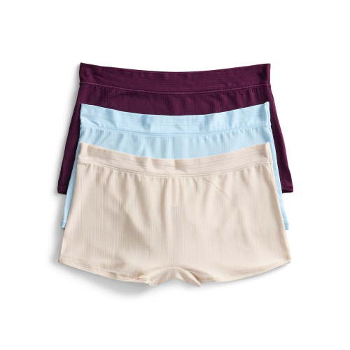 Joyspun Women's Ribbed Modal Boyshort Panties, 3-Pack, Sizes XS-3XL
