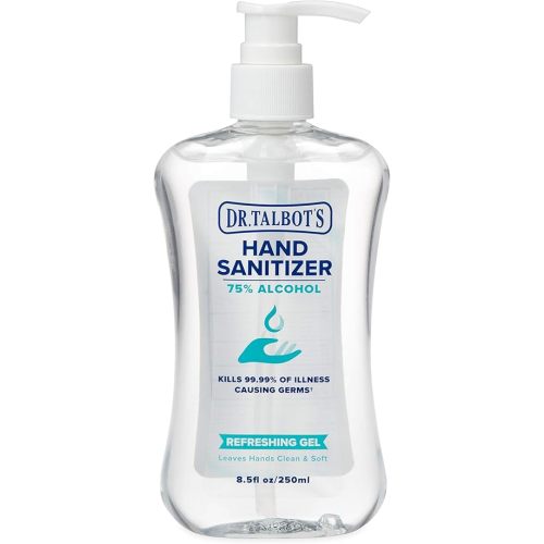 Dr. Talbot's Refreshing Gel Hand Sanitizer With Easy Pump, Fragrance Free, 8.5 Fl Oz