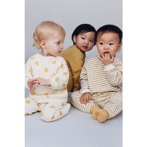SWEATSHIRT AND STRIPED JOGGER PANTS SET - Ocher | ZARA United States