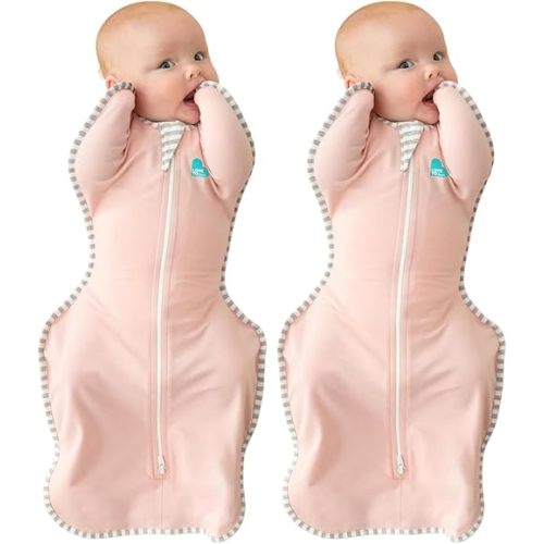 Love to Dream Swaddle UP Self-Soothing Sleep Sack 13-19 lbs., Dramatically Better Sleep, Snug Fit Calms Startle Reflex, 1.0 TOG, Dusty Pink, Medium (Pack of 2)