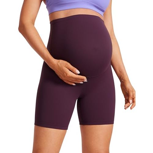 CRZ YOGA Butterluxe Maternity Biker Shorts 6" - Over The Belly Pregnancy Yoga Workout Womens Activewear Buttery Soft