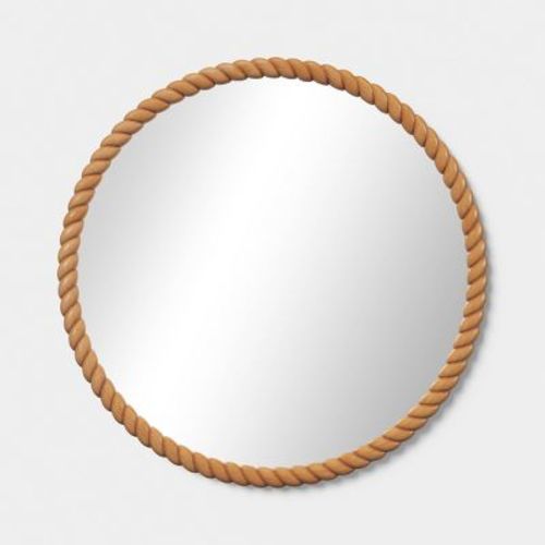 30" Twisted Round Light Wood Wall Mirror Georgian Wood - Threshold™