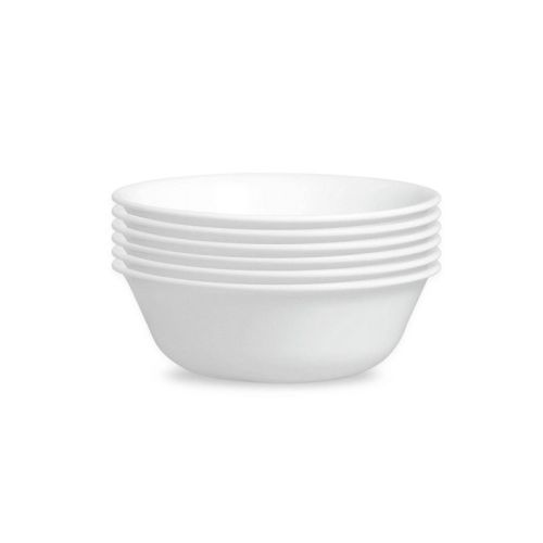 Corelle 6pk Livingware Super Soup & Cereal 18oz Bowl Winter Frost White: Vitrelle, Round, Dishwasher-Safe, 6.25" Diameter