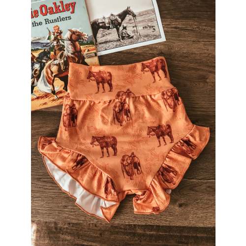 Ranch Horse Ruffle Bummies (12-18M)