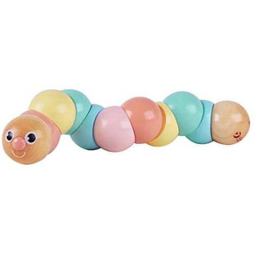 Classic World Twisting Caterpillar Colorful Wooden Toy for 1 Year Baby & Toddler Early Learning Education