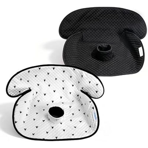 2 Pack Waterproof Baby Piddle Pads Carseat Potty Training Car Seat Protector, Waterproof Infant Car Seat Liner Cover to Prevent Pee, Leakproof and Washable (Black and White)