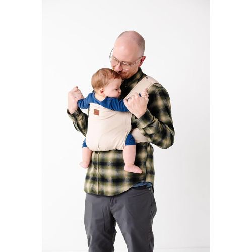 Original Baby Carrier by Happy! - Newborn to Toddler Carrier - 50% Linen/50% Cotton - Ethically Made - Lightweight and Adjustable - Almond Color