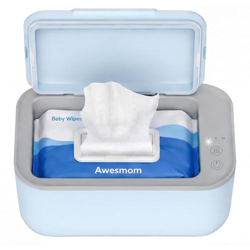 Wipe Warmer for Babies, Adult, Adjustable Temperature, Silent Heating, Large Wipe Holder with Constant Warmth –Blue