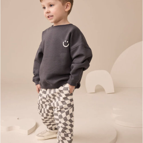 Buy Charcoal Checkerboard Long Sleeve T-Shirt & Trousers Set (3mths-7yrs) from Next USA