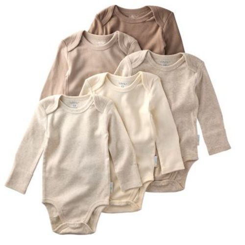 Butterblu BLAKE 5-Pack Long Sleeve Bodysuit Natural Newborn