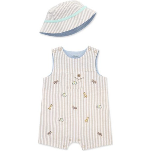 Little Me Safari Romper & Hat Set | Nordstromrack