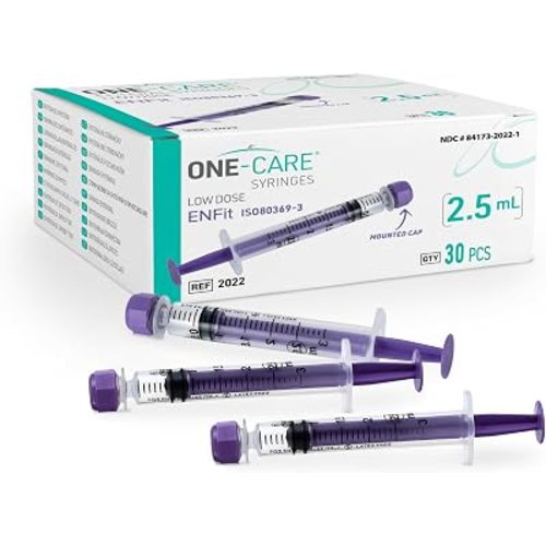 ONE-CARE ENFit-type Syringes 3ml with Mounted Cap, Low Dose, Box of 30pcs