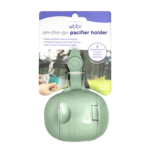 Ubbi On-The-Go Dual Pacifier Holder, Keep's Baby's Binkies Clean and Accessible, Portable for Travel, Diaper Bag Accessory Must Have for Newborns, Sage Green - Sage Green Pacifier Holder