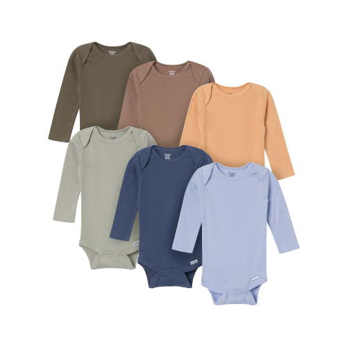 Onesies Brand Baby Boy 6pc Long Sleeve Bodysuit, Sizes (0-3 Months - 18 Months)