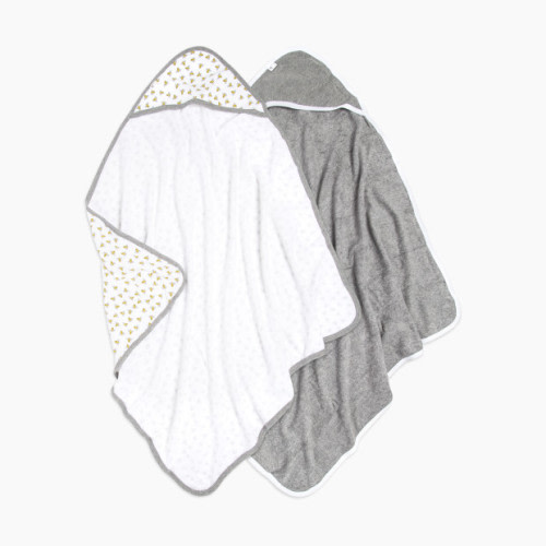 Organic Single-Ply Hooded Towel (2 Pack) - Cloud Honey Bee