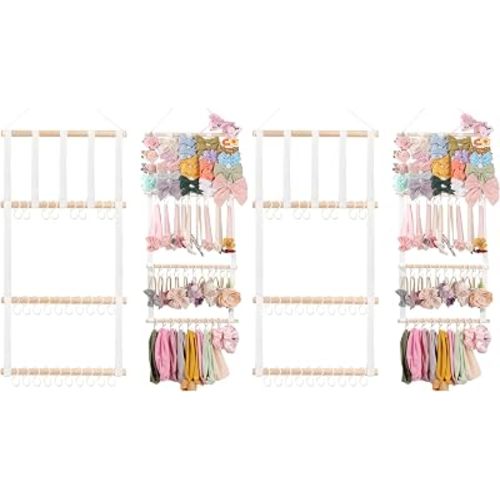 POVETIRE Headband Holder Hair Bows Organizer for Girls, Baby Headbands Hair Accessories Organizer Storage Wall Hanging Decor for Toddler Girls Room (Pack of 2)