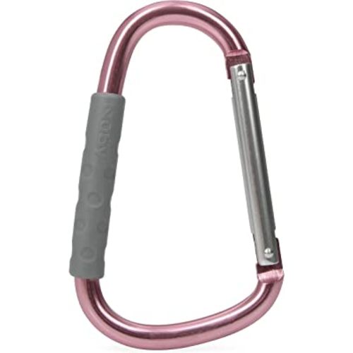 Nuby Large Handy Hook Carabiner Stroller Clip with Textured Soft Grip: Rose Gold