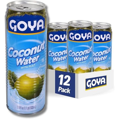 Goya Foods Coconut Water with Pulp, 17.6 Ounce (Pack of 12)
