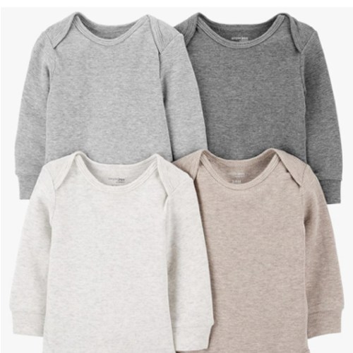 Simple Joys by Carter's Baby 4-pack Soft Thermal Long Sleeve Bodysuits