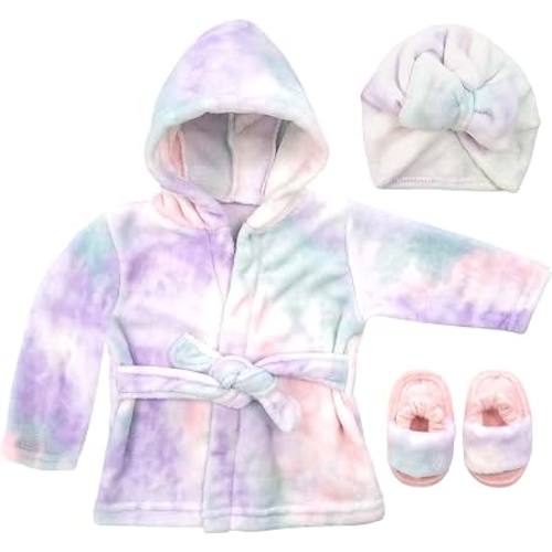 Rising Star Baby Bath Robe Spa Set with Washcloth or Slippers