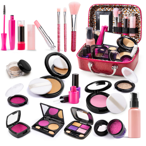 Simulated Makeup Kit for Girls, Play Makeup Set for Kids - Includes Cosmetic Bag for Birthdays and Christmas, Imaginary Makeup Fun for Toddlers and Little Girls Ages 3 - TikTok Shop