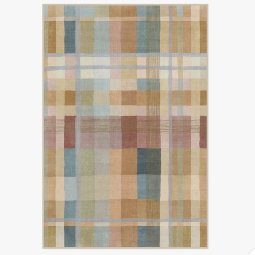 Margot Plaid Ochre Multicolor Flatwoven Rug | Ruggable US