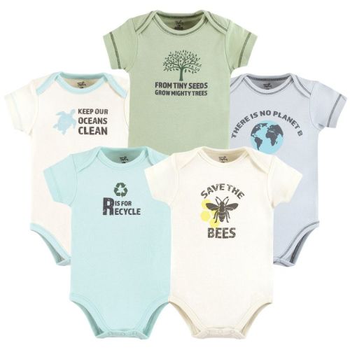 Touched by Nature Organic Cotton Bodysuits, Planet B, 12-18 Months