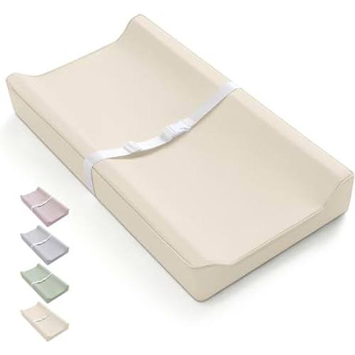 Amazon.com: Blissful Diary Vegan Leather Baby Changing Pad with Waterproof & Wipe-Clean PU Cover, Standard Size Cozy Diaper Changing Pad for Dresser and Table, Beige