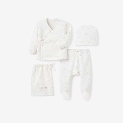 Stork Double Layered Cotton Layette Set – Elegant Baby, Size: NB