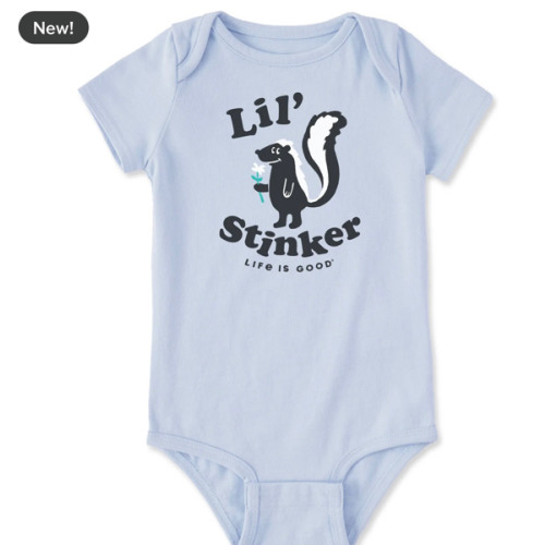 Infant Lil Stinker Skunk Short Sleeve Crusher Baby Bodysuit | Shop Life is Good
