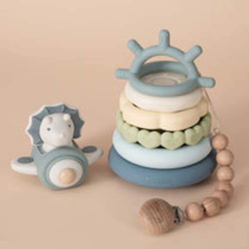 Dino Stacking Teething Toys | Baby Stack Rings | Moonkie