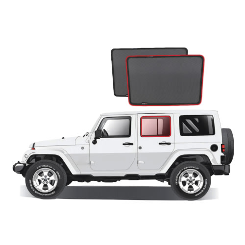 Jeep Wrangler JK Rear Door Car Window Sun Shades (2007-2018)