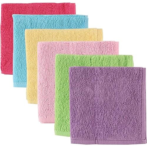 Luvable Friends Unisex Baby Super Soft Cotton Washcloths, Pink, One Size