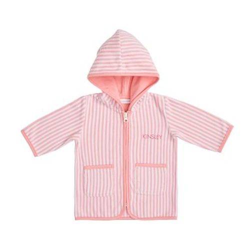Mini Stripe Baby Beach Cover Up , 6-12 Months , Pink