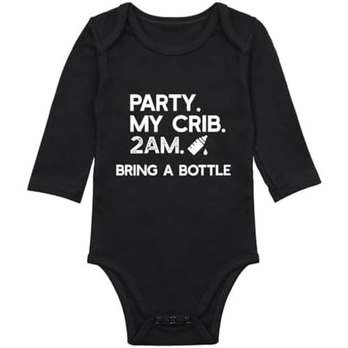 listery Party My Crib Bodysuit, Funny Bodysuit, Baby Boy Clothes Baby Girl Clothes Bodysuits