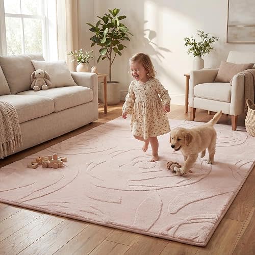 PaPaMat 1.3" Thick Baby Play Mat 59x79 Plush Foam Mats for Baby (Pink)